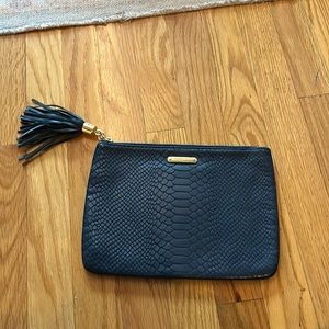 GiGi NYC leather pouch in navy